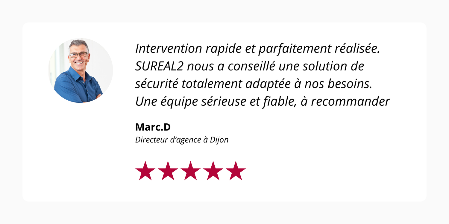 Témoignage client professionnel satisfait du service SUREAL2